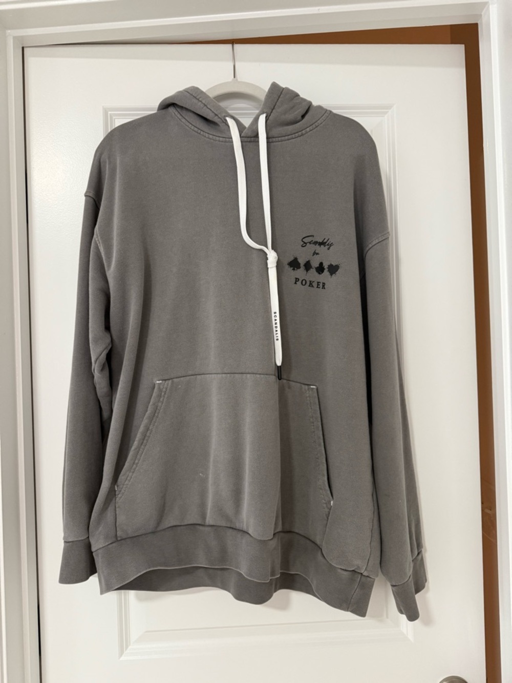 Scandalic Poker Graphic Hoodie Gray Oversized Unisex